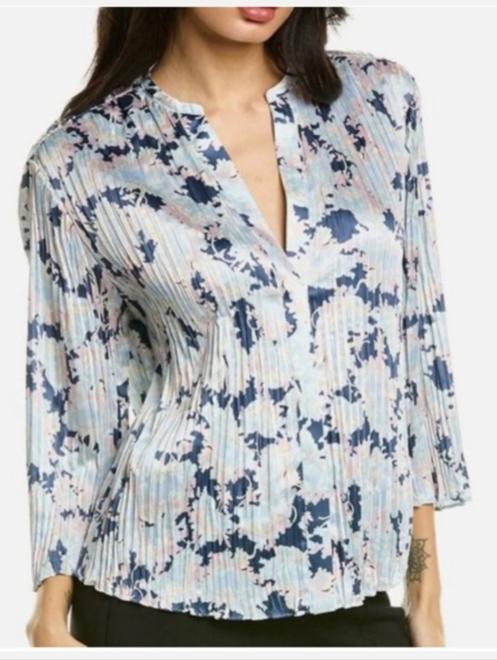 Vince • Lotus Pleated Satin Blouse